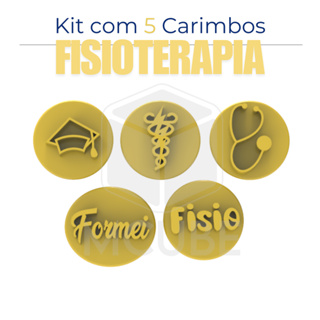 Kit com 5 Carimbos para Docinhos e Brigadeiro - Fisioterapia Formei em Oferta na Shopee