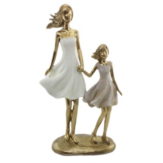 Familia Decorativa Mae e Filha Escultura