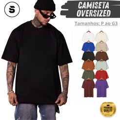 Camiseta Oversized Streetwear Masculina 100% Algodão Padrão Americano