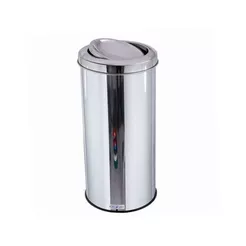 Lixeira Inox 30 Litros (23x70 cm) tampa Basculante
