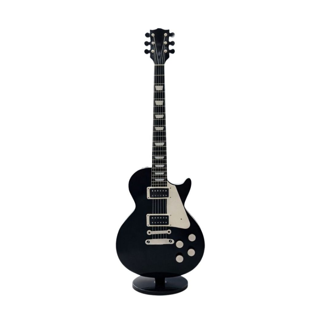 Guitarra Decorativa Miniatura Les Paul Preta | Decoração Rock | Presente Músico | Enfeite Vintage