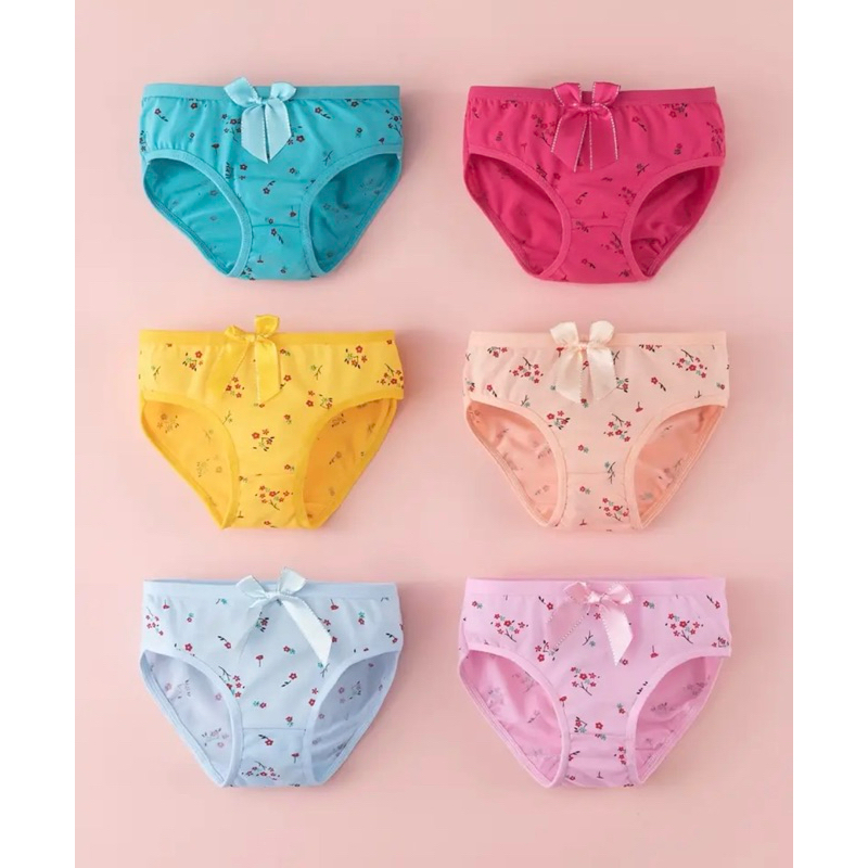 2 Calcinhas estampada de roupa interior confortável de cintura média para meninas, com formato de triângulo