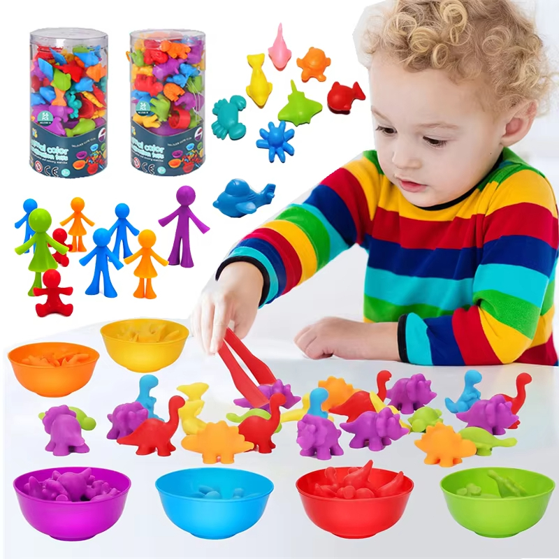 Brinquedos Matemáticos Montessori de Contagem e Seleção de Cores para Crianças em Oferta na Shopee
