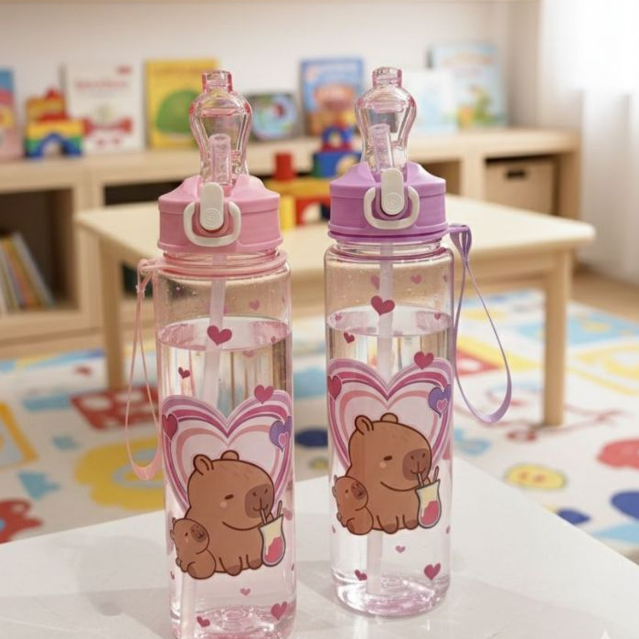 Garrafa de água Plástico 800ml capivara FJ91443 em Oferta na Shopee