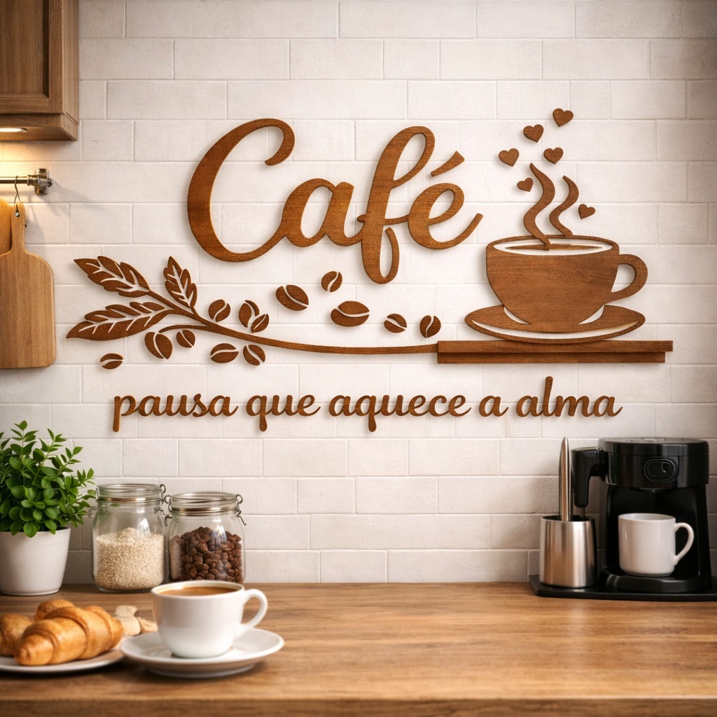 Decoração Cantinho Do Café Mdf Escrita Cozinha