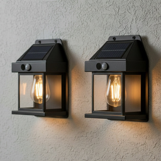 kit 2 Arandela Luminaria Solar Externas de Parede sensor de Presença iluminação LED para áreas externas quintal em Oferta na Shopee