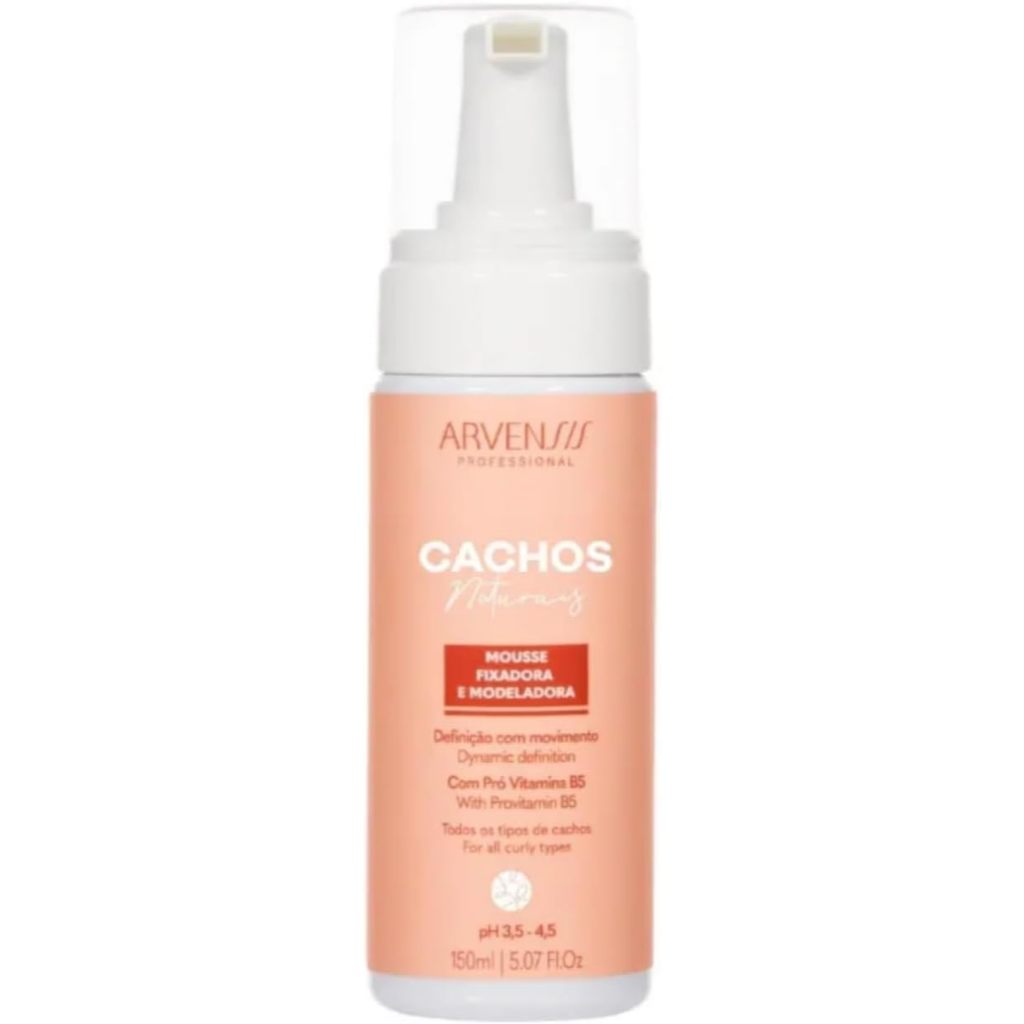 Mousse Fixadora e Modeladora 150 ml Arvensis Cachos Definição Finalizador Hidratação Anti Frizz
