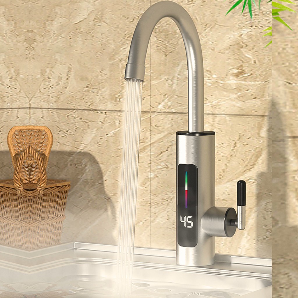 Torneira Elétrica Com Visor de Temperatura Regulagem e Giratória 360° Aço Inoxidável em Oferta na Shopee