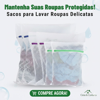 Kit Saco Protetor para Lavar Roupas Delicadas com Zíper Reforçado 2 a 9 Unidades Lavagem em Máquina em Oferta na Shopee