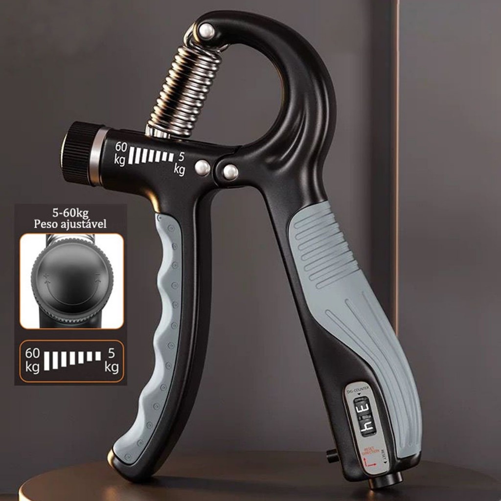 Hand Grip Com Ajuste De Intensidade 5-60kg Handgrip Fitness Malhador De Mão Com Contador