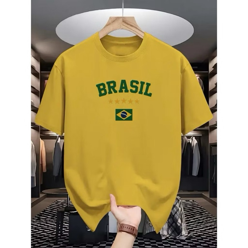 Camiseta Estampa Brasil Unisex Masculina Feminina Copa Do Mundo 2026 Estilosa 100% Algodão Premium Tendência