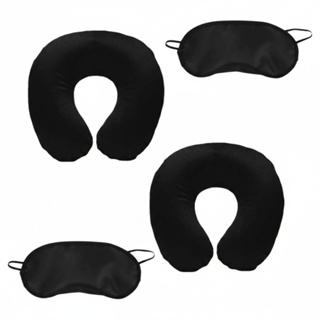 Kit 2  almofada de pescoço +  2mascara para dormir Tampa olho descanso viagens em Oferta na Shopee