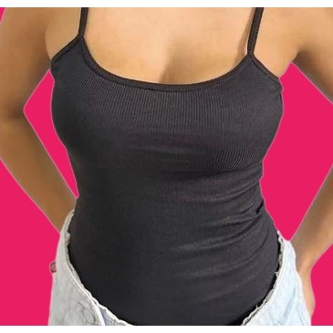 Blusa Regata Feminina Básica Canelada Com Elastano Sem Bojo Blusinha