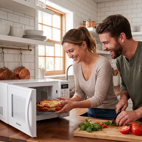 Microondas Panasonic 21 litros 220v forno antiaderente branco micro-ondas de bancada