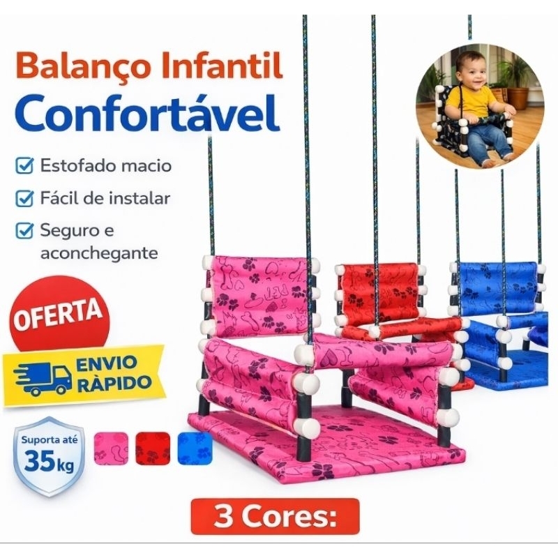 Cadeirinha De Balanço Infantil Menina e Menino