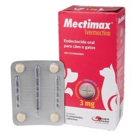 Mectimax 3Mg e 12Mg - 4 Comprimidos Antiparasitário P/ Cães E Gatos - Agener - Blister em Oferta na Shopee