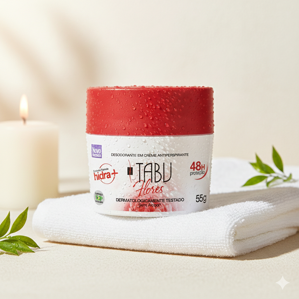 Desodorante Creme Antitranspirante Tabu Flores 55G em Oferta na Shopee