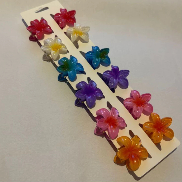 Kit 12/24/36 Peças Grampos piranha De Cabelo Flor De Feriado De Praia Barrettes/3cm/5cm em Oferta na Shopee