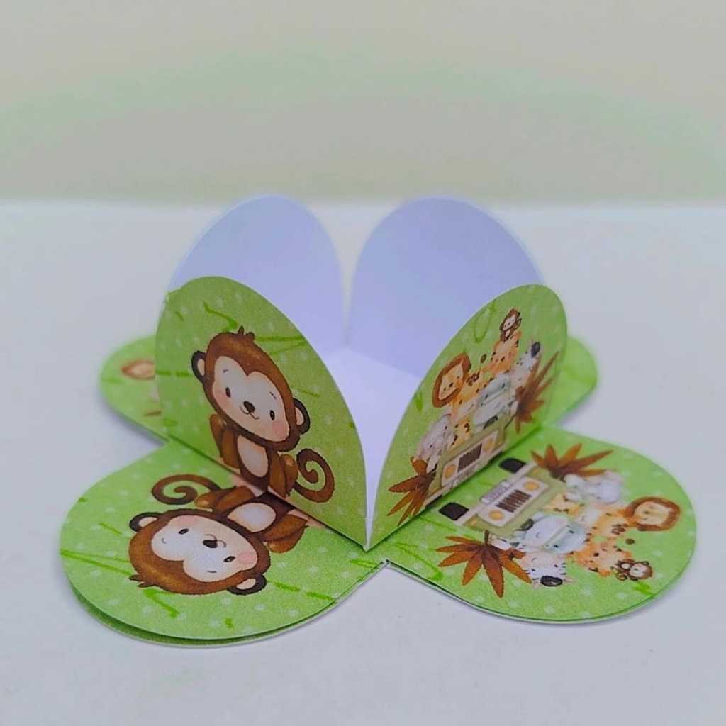 100 Forminhas para Doces Personalizadas SAFARI BABY 4 Pétalas Infantil Aniversário Lembrancinha Brigadeiro