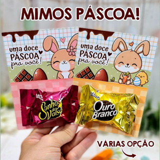 32 Cartões para Mimos Páscoa p/Bis Bombom - Não Acompanha o Bombom em Oferta na Shopee
