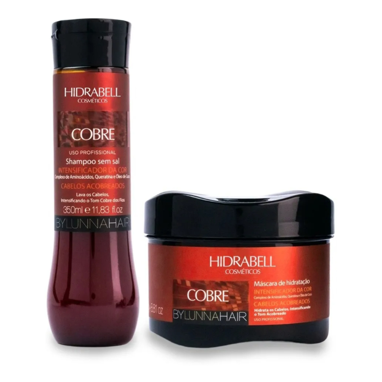 Kit Hidrabell Bylunna Shampoo 350ml + Máscara 250g Ruivo