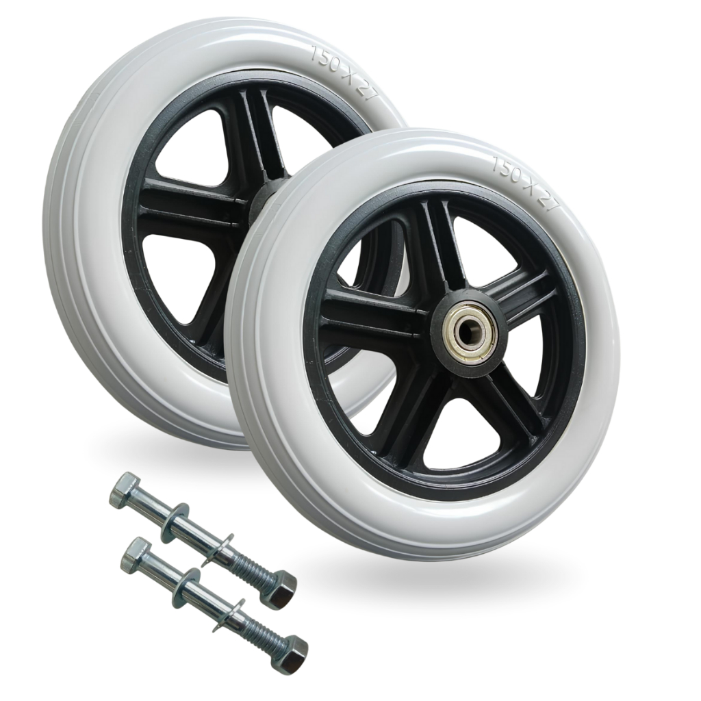 Roda Dianteira aro 6 Maciça Cinza Para Cadeira de Rodas ( PAR ) Pronta Entrega