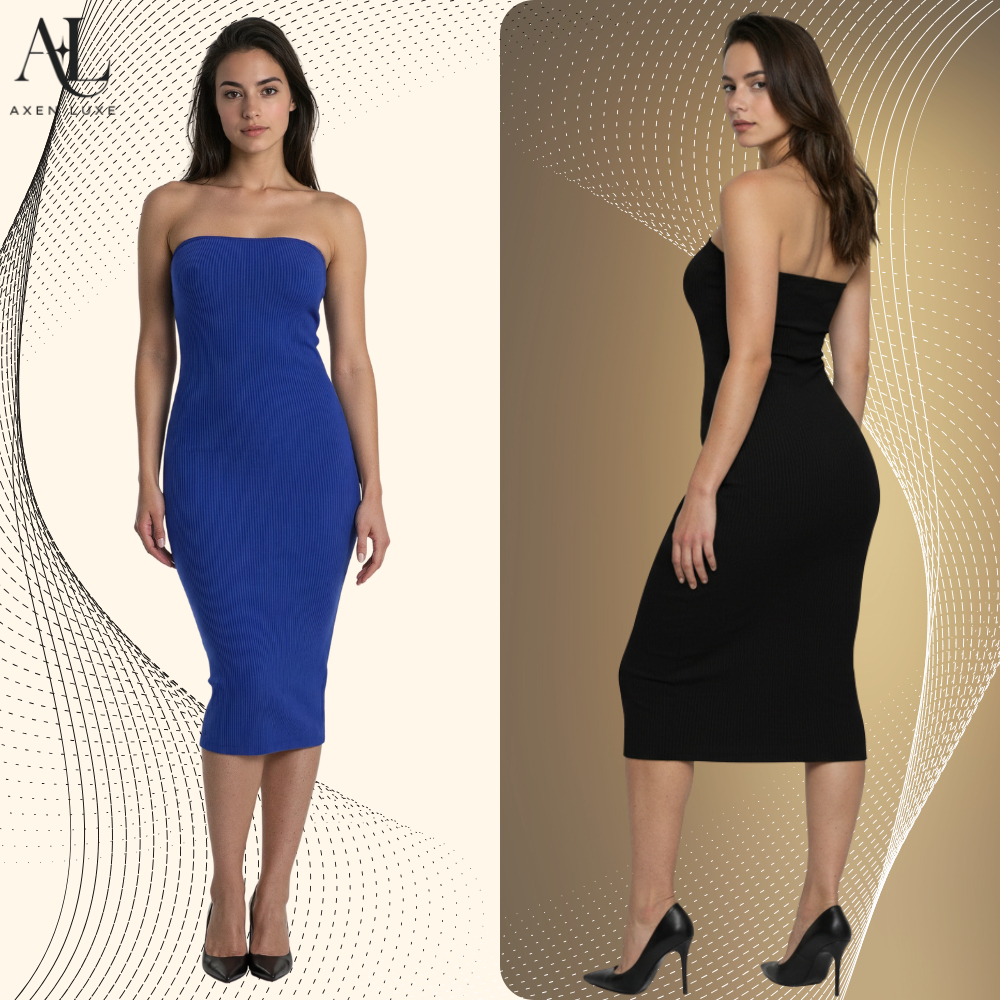 KIT 2 Vestido Midi Tomara que Caia Canelado Anarruga Elegante Confortável Tendência 2026 Ajuste Perfeito