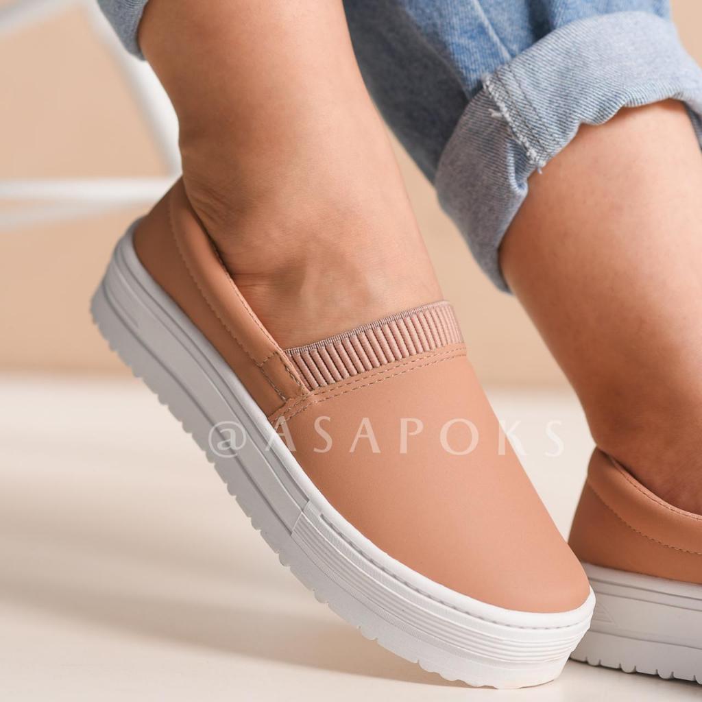 Tênis Sapatilha Slip On Feminino  Confortável com Elástico – Casual Leve e Versátil Envio Imediato