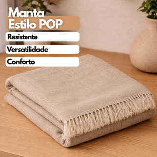 Manta Pop Para Sofá E Peseira De Cama Gigante 2,10x1,20m Decorativa Com Franja Várias Cores Pop em Oferta na Shopee