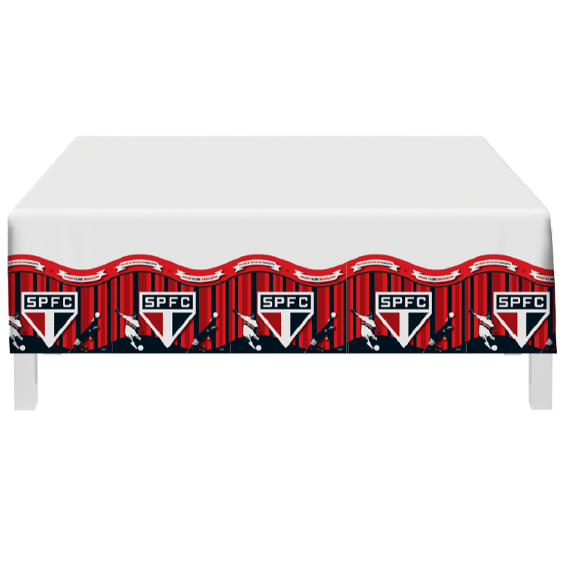 Toalha de Mesa Plástica Festa São Paulo 180x120 cm Festcolor – Produto Licenciado – Inspire Sua Festa