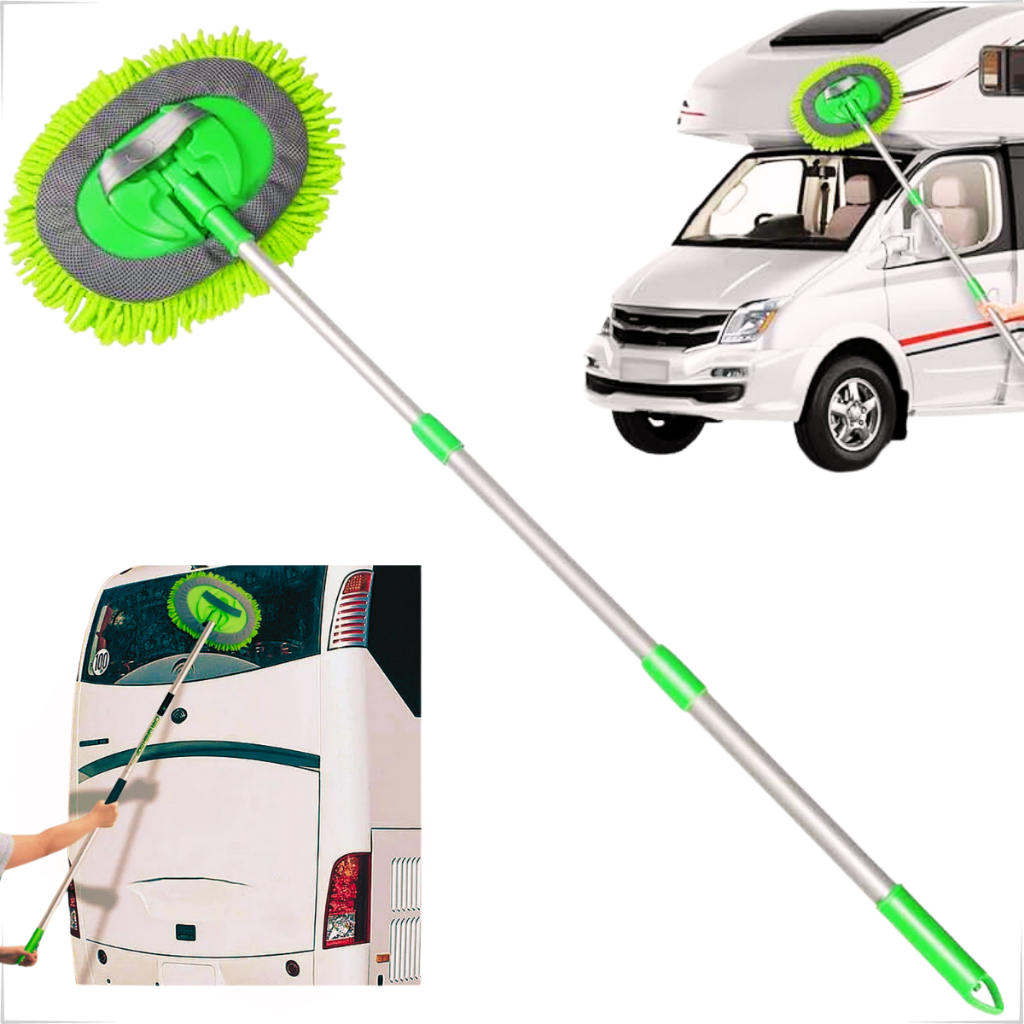 Esfregão Mop Escova limpeza Lavagem Carro Cabo Telescópico Longo Microfibra Caminhão Ônibus
