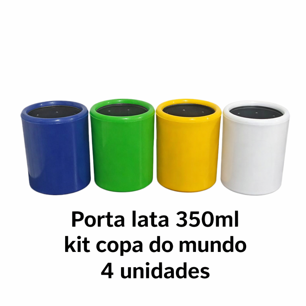 Kit 4unid Porta Lata Isopor Térmico 350ml Bebida Gelada Cerveja Refrigerante Dupla Camada
