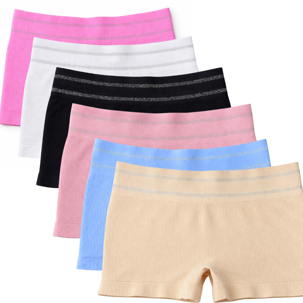 Kit Calcinhas Shortinho Boxer Adulto Feminina Lisa Confortável Poliamida em Oferta na Shopee