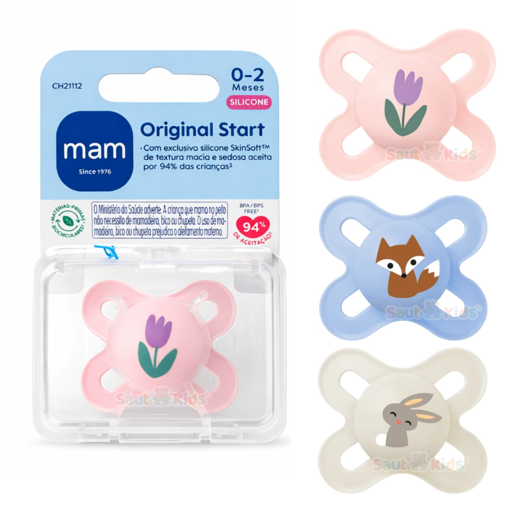 Chupeta MAM 0-2 Meses Bebê Bico Silicone Recém Nascido Bebe Silicone Start MAM Menino Menina Neutra Básica Silicone