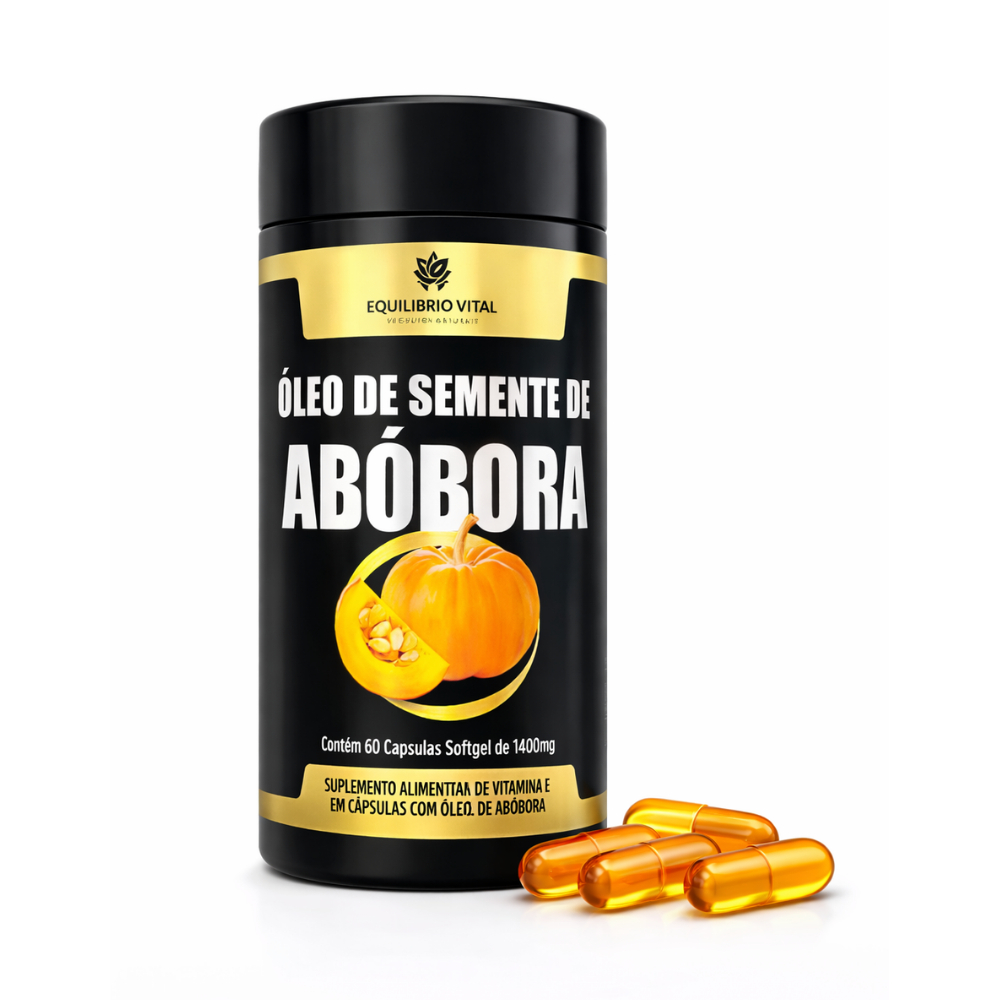 Óleo de Semente de Abóbora 1400mg 60 cápsulas - Saúde da Próstata e Bexiga -  Equilíbrio Vital