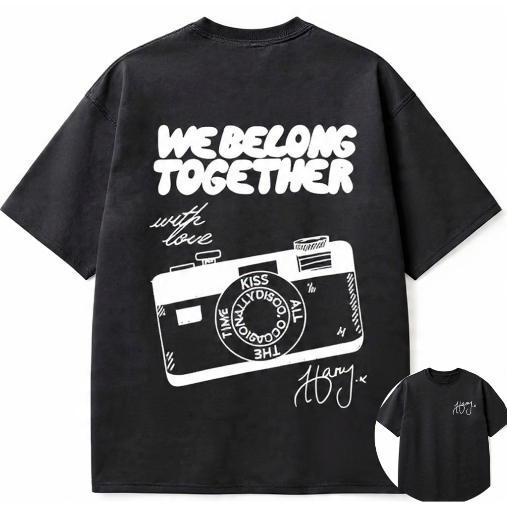 Camiseta Oversized ou Básica Harry Styles World Tour Together, Together Novo Album Kiss All The Time Disco Turnê