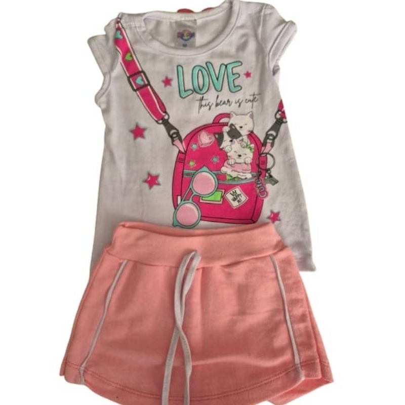 CONJUNTO INFANTIL PERFEITO 🥰 Blusa e Short para Menina - Verão com Muito Estilo e Conforto!