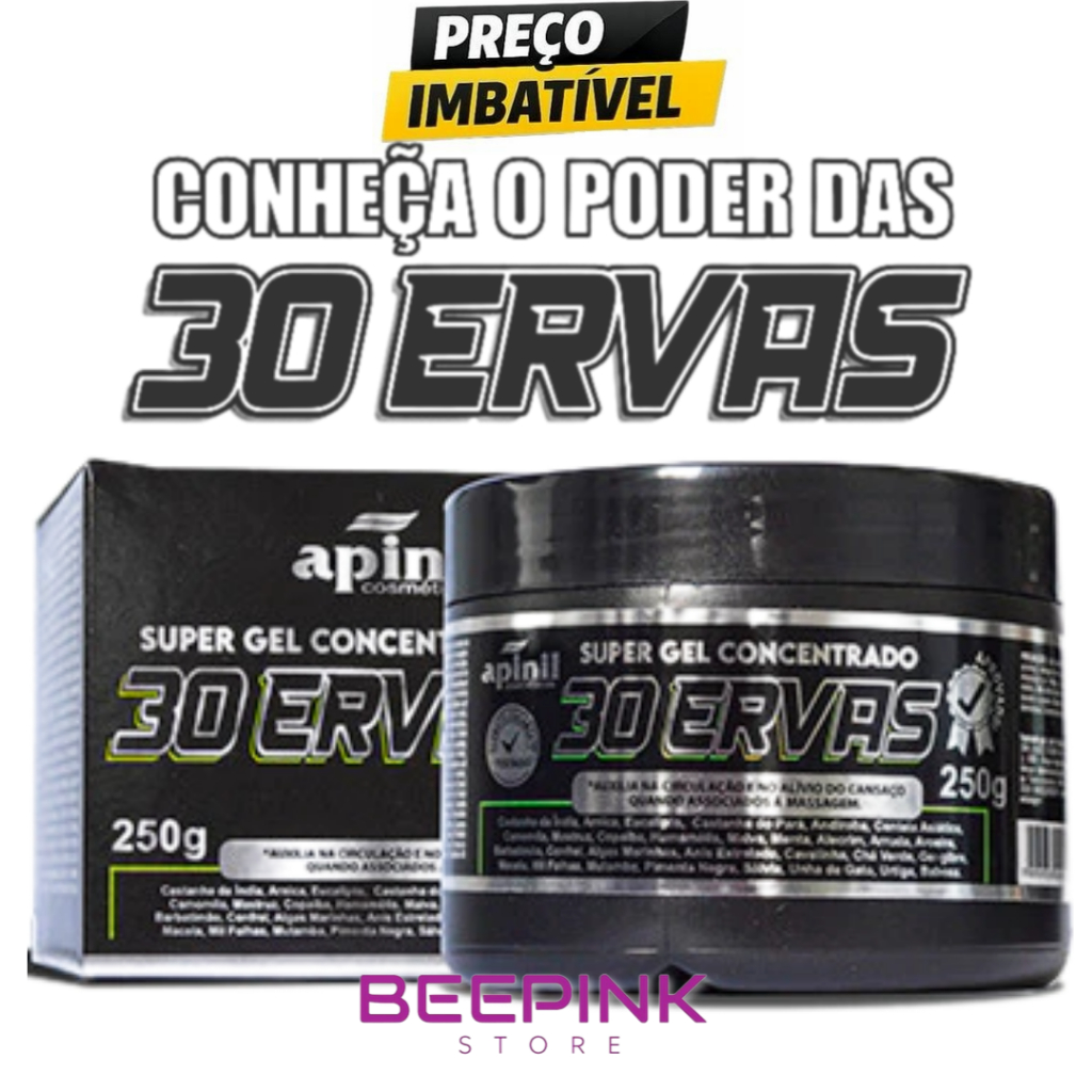 Gel Super Concentrado 30 Ervas Apinil (alívio de dores musculares) 250g Arnica