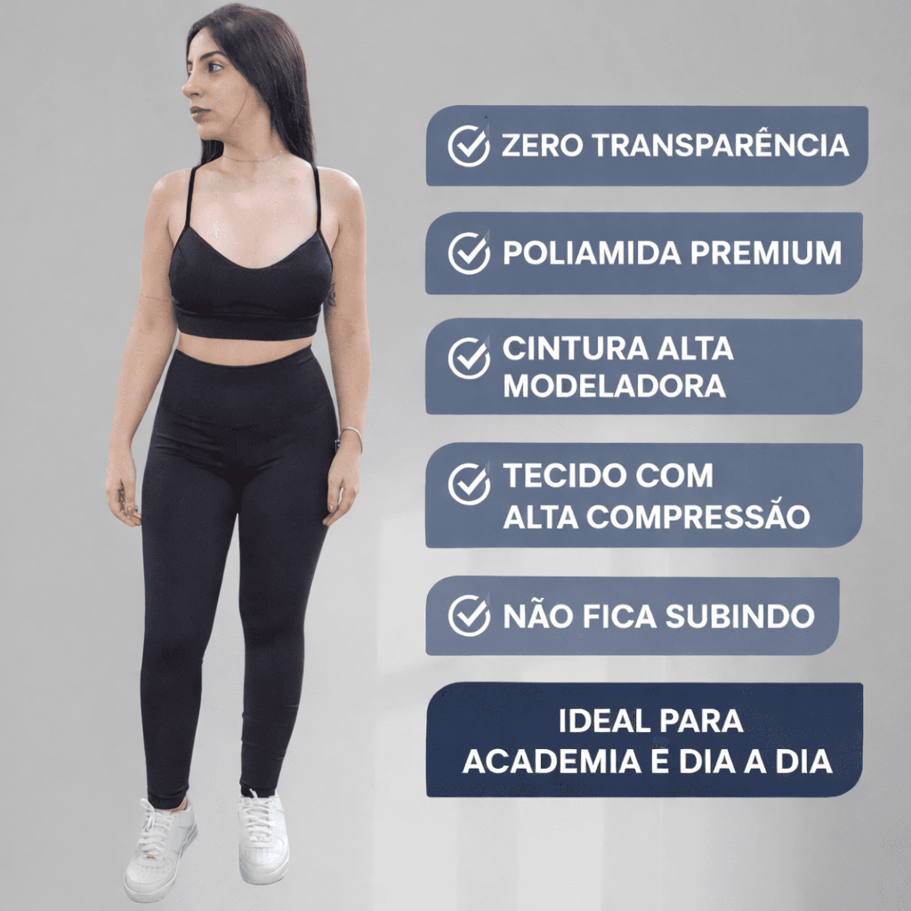 legging poliamida feminina calça Academia grossa Zero Transparência Cintura Alta Legue Básica