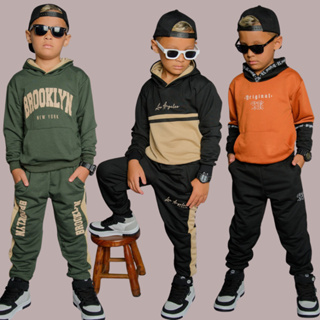 Roupa de Menino Conjunto Infantil Juvenil Inverno Blusa Manga Comprida + Calça em Oferta na Shopee