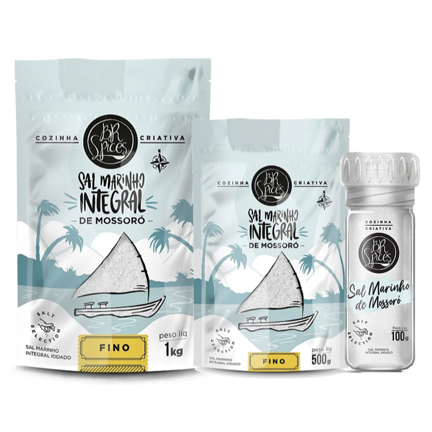 Sal Marinho Integral de Mossoró BR Spices em Oferta na Shopee