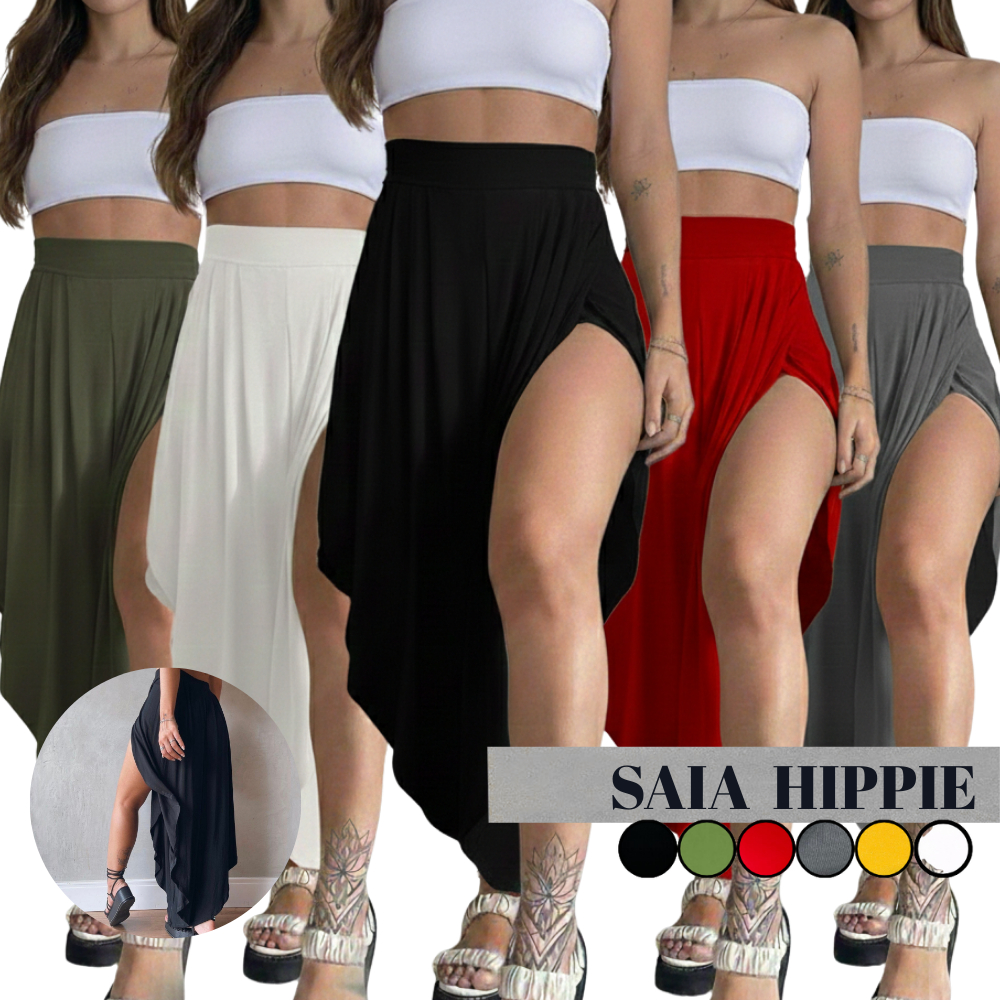 Saia Midi Feminina Fenda Lateral Cintura Média Viscolycra Premium em Oferta na Shopee