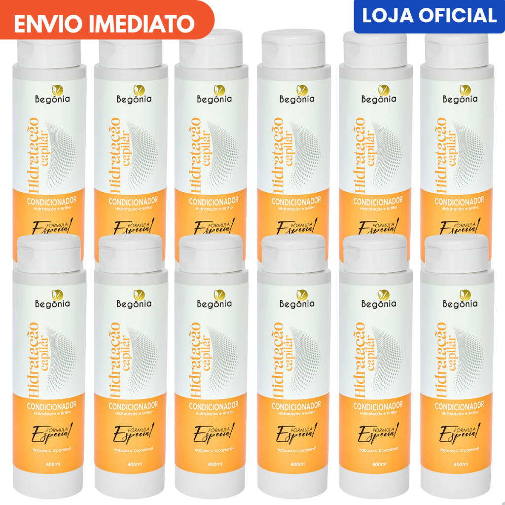 Kit 12 Unidades Condicionador Hidratação Capilar 400ml Begônia
