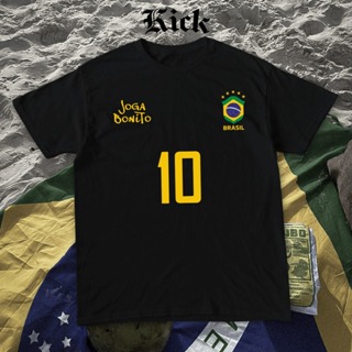 *EXCLUSIVA* Camiseta "Brasil Joga Bonito" T-Shirt Unissex em Algodão Edição Copa do Mundo em Oferta na Shopee