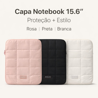 Capa Notebook 15.6 Case Acolchoada Proteção 360° 38x27cm Rosa Preto Branco em Oferta na Shopee