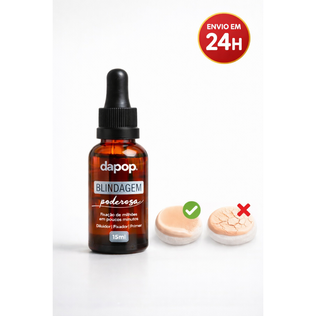 Blindagem Dapop Poderosa Original Diluidor Fixador Primer 3 em 1 Maquiagem Não Craquela 15ml em Oferta na Shopee