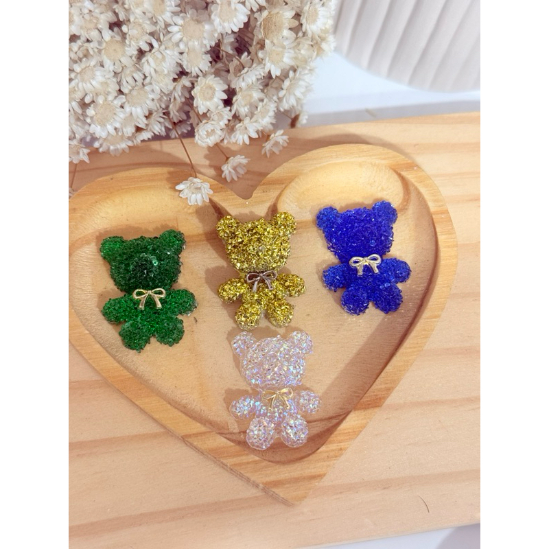 Urso brilhoso Cravejado / Urso para copa / Urso Luxo para Artesanato e Laços 10 unid em Oferta na Shopee