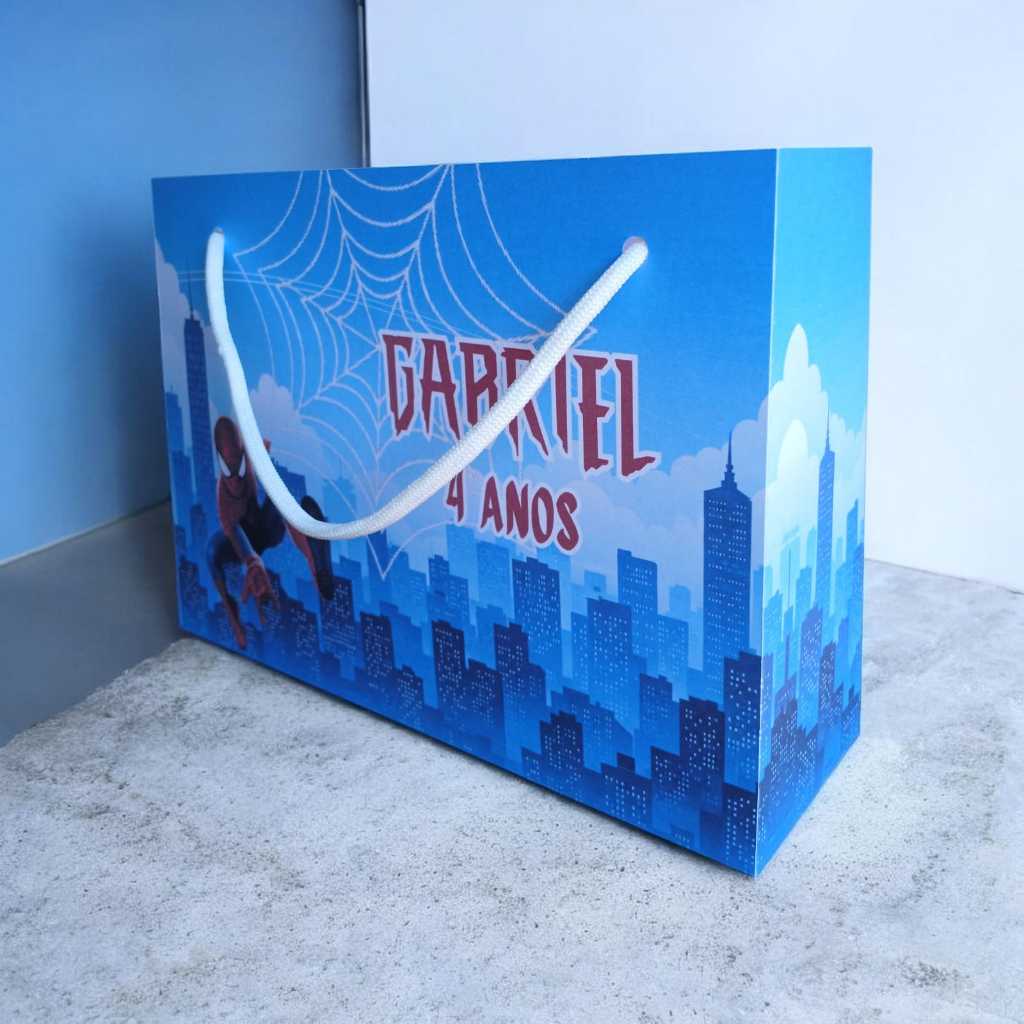 SACOLINHA PERSONALIZADA / HOMEM ARANHA / SPIDER MAN / PEGUE E MONTE / FESTA INFANTIL