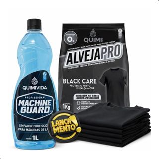 Kit Machine Guard Limpa Máquina De Lavar 1L  E Alvejapro Black Care Pó Protege o Preto e Realça a Cor 1KGr em Oferta na Shopee