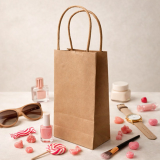 100 Sacolinha Papel Kraft Pequena 8x5x16 Loja Presente Lembrancinha Festa Semijoias Acessórios em Oferta na Shopee